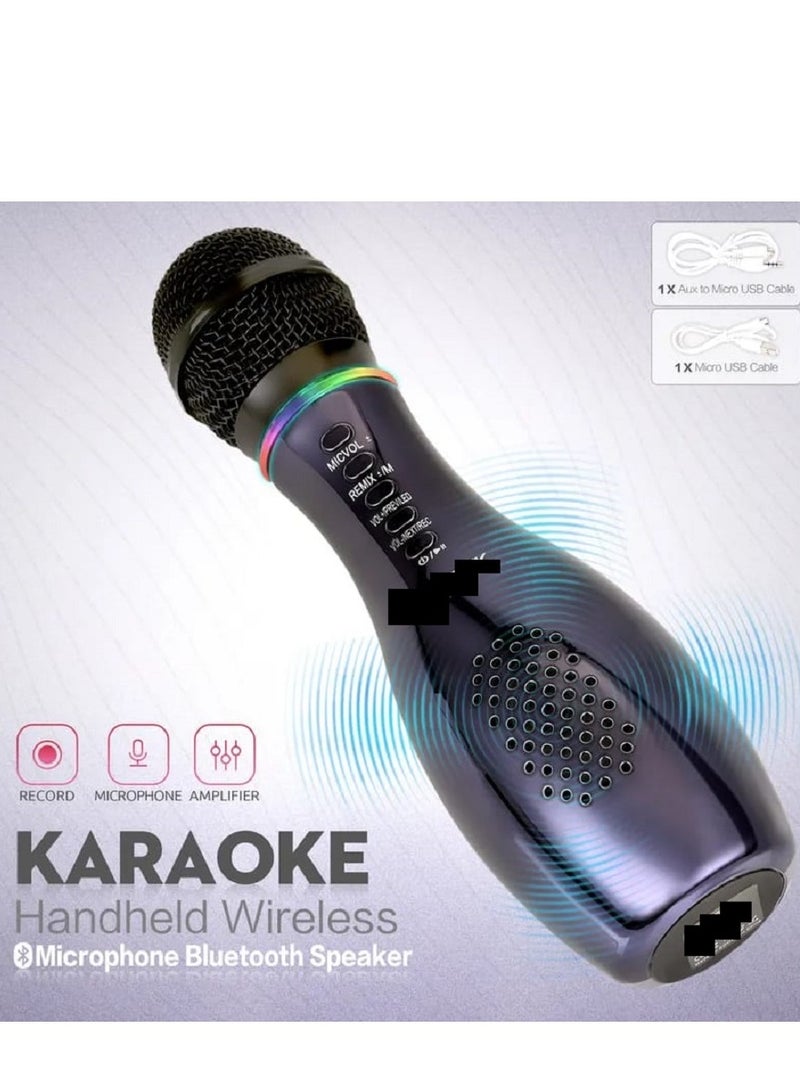 Bowling Microphone for Kids & Adult Wireless Handheld Waterproof Karaoke Mic Magic Singing and Recording Speaker Machine for Party