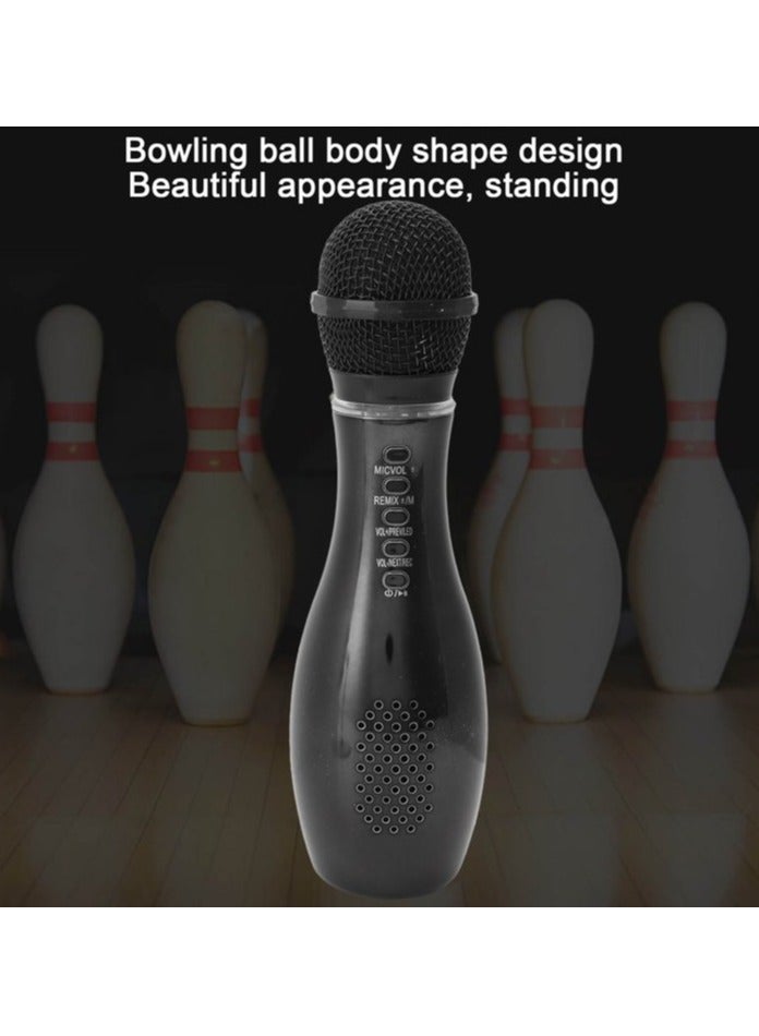 Bowling Microphone for Kids & Adult Wireless Handheld Waterproof Karaoke Mic Magic Singing and Recording Speaker Machine for Party