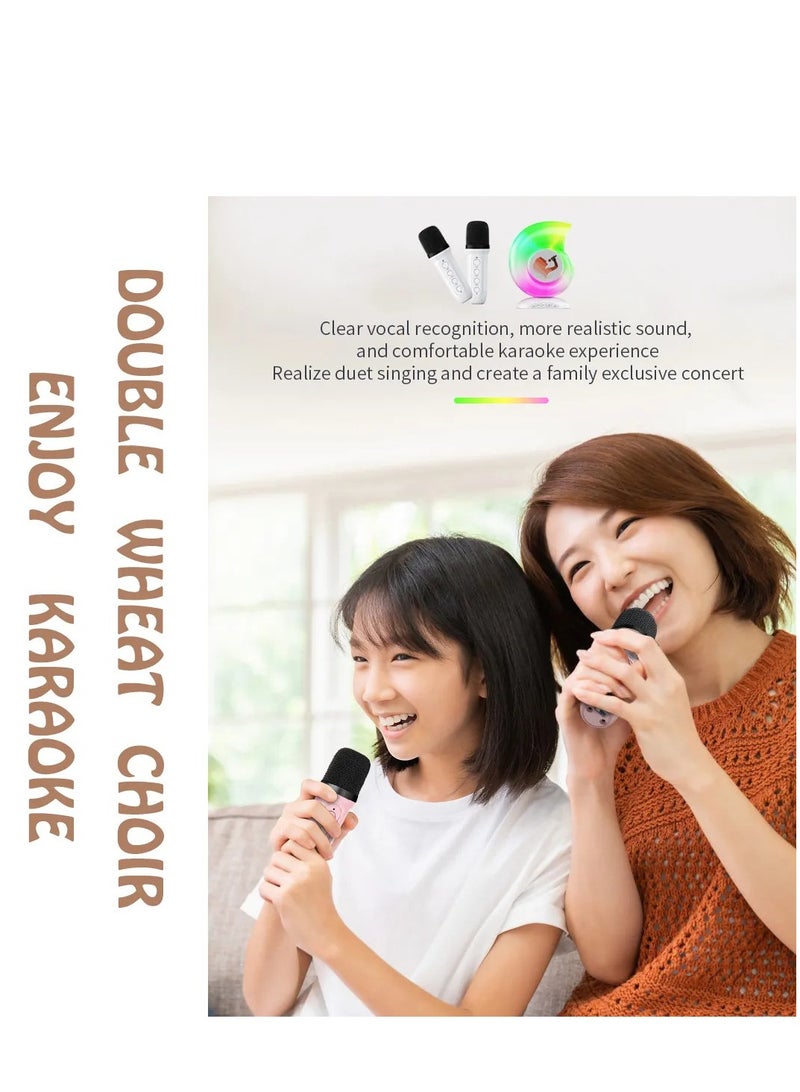 Wireless Microphone karaoke machine portable singing party speaker system Colorful Music Bluetooth Speaker Subwoofer Song All-in-One Machine audio 1800 mah battery
