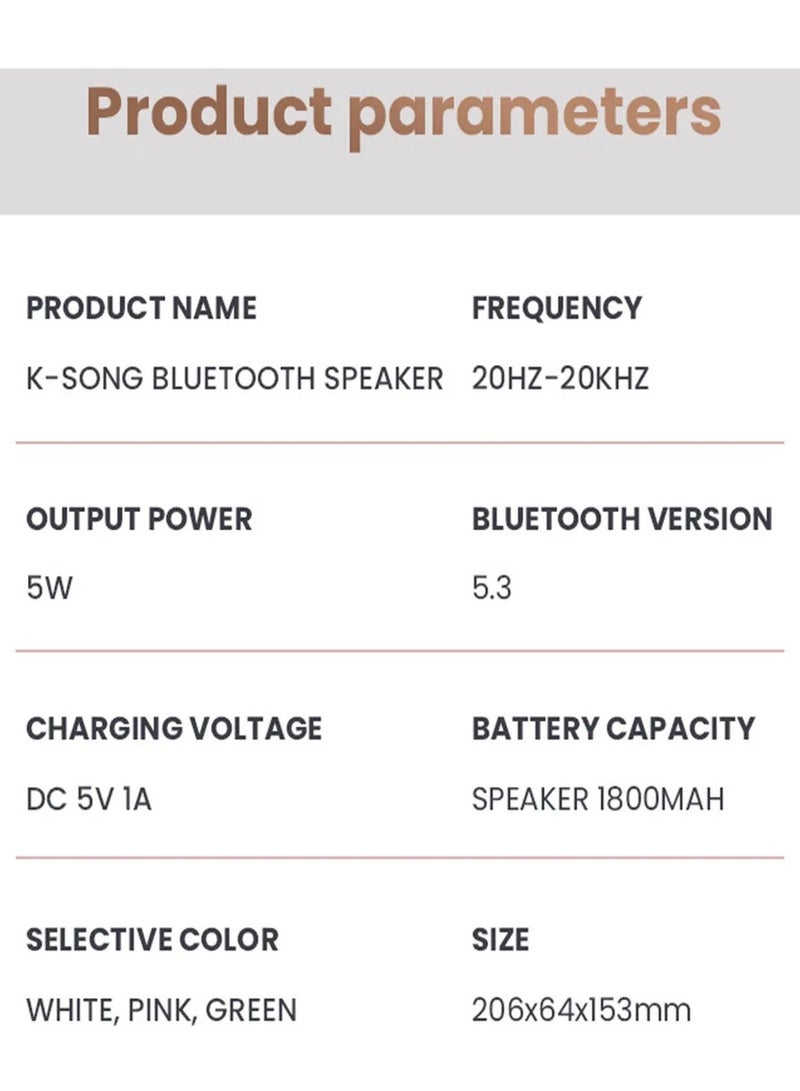 Wireless Microphone karaoke machine portable singing party speaker system Colorful Music Bluetooth Speaker Subwoofer Song All-in-One Machine audio 1800 mah battery