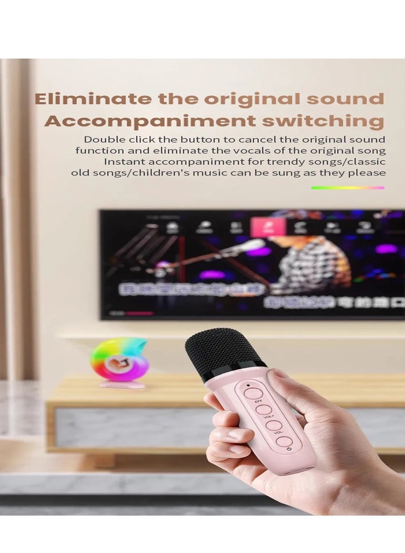 Wireless Microphone karaoke machine portable singing party speaker system Colorful Music Bluetooth Speaker Subwoofer Song All-in-One Machine audio 1800 mah battery