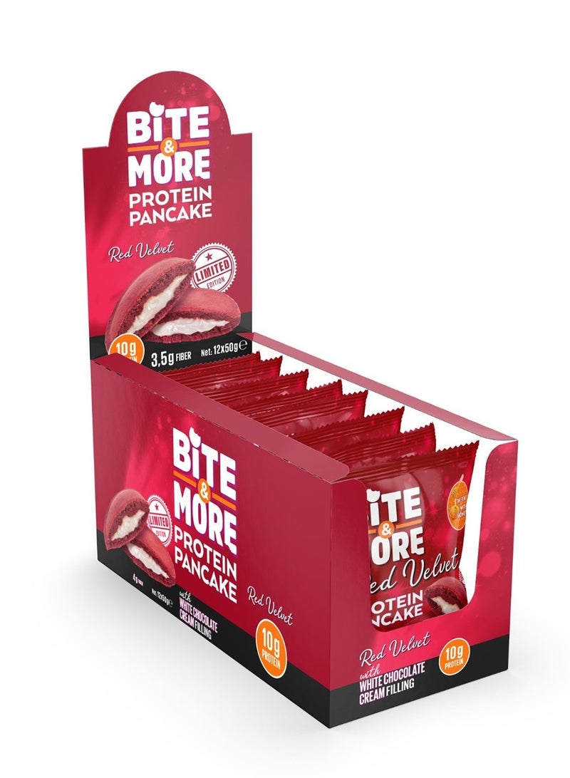 Bite & More Protein Pancake Red Velvet Flavour 12x50g 600g