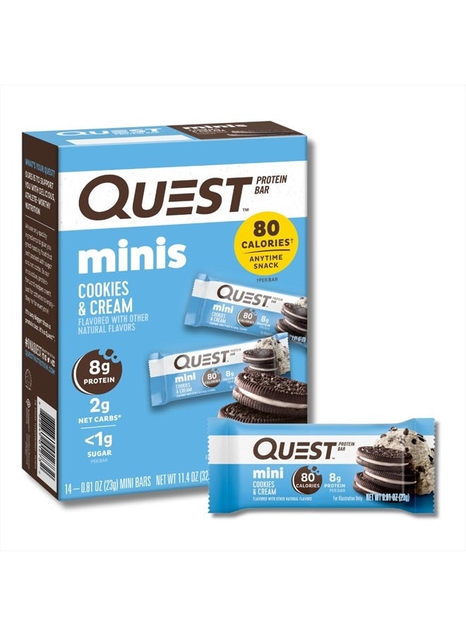Mini Cookies & Cream Protein Bars, High Protein, Low Carb, Keto Friendly, 14 Count