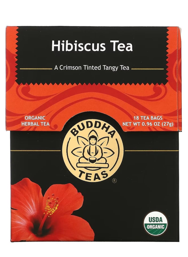 Organic Herbal Tea Hibiscus Flower 18 Tea Bags, 0.95 oz  27 g
