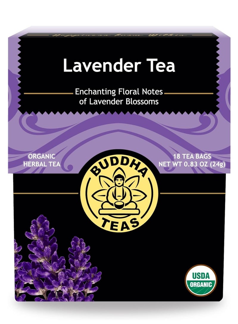 Organic Herbal Tea Lavender 18 Tea Bags, 0.83 oz  24 g