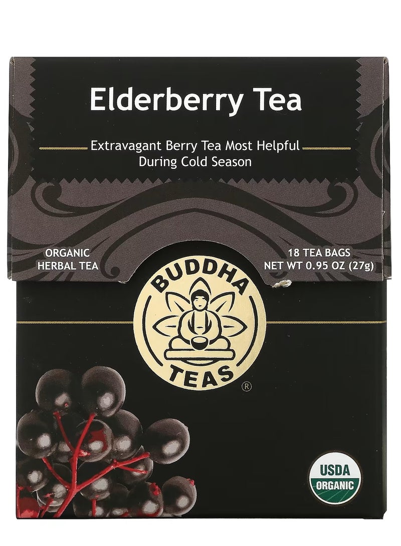 Organic Herbal Tea Elderberry 18 Tea Bags, 0.95 oz  27 g