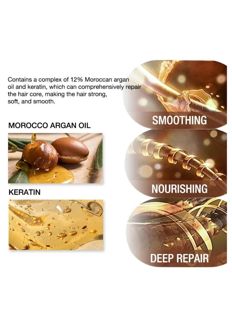 350g Hair Mask Comprehensively Repair Morocco Argan Oil & Keratin Hair Care & Recovery Hair Treatment Mask Repair Hair Strands Strengthen Damaged Hair & Make Hair Soft Smooth