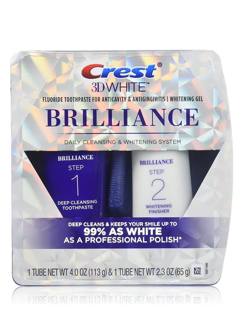 Crest Brilliance Daily Cleasning Toothpaste And Whitening Gel System - 4 Oz
