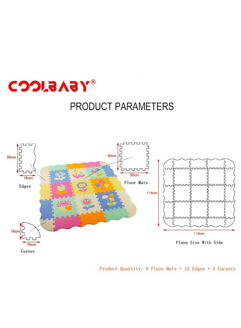 COOLBABY Fun Little Toys Baby Play Mat With Playpen Baby Play Mat EVA Foam Puzzle Mat Set Of 25 Waterproof Baby Crawl Mats For Home Playroom Perfect Toddler Playroom Crawl Play Mat