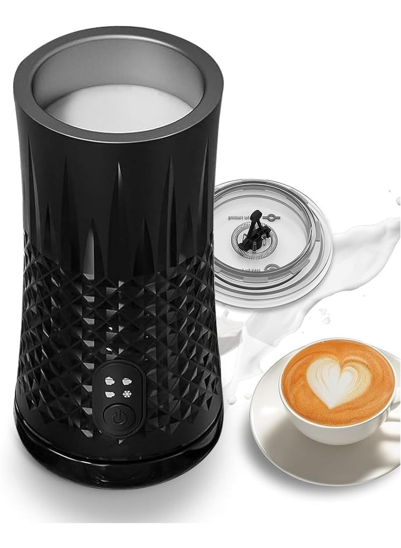 Milk Frother, 4 in 1 Electric Milk Steamer,Automatic Hot and Cold Foam Maker and Milk Warmer for Latte, Cappuccinos, Macchiato, 400W, Black