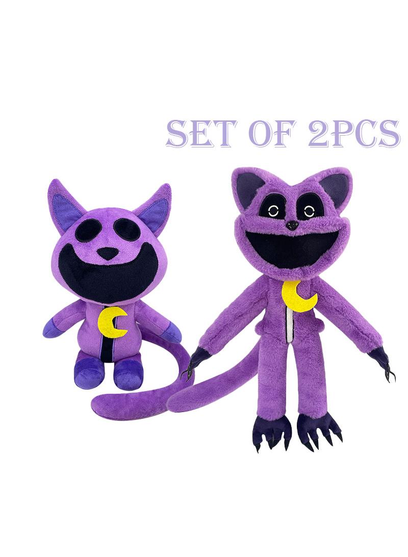 Set Of 2 Pcs Poppy Playtime Smiling Critters 3 Plush Toys Set Cartoon CatNap Toys For Fans Gift Horror Stuffed Figure Doll For Kids And Adults Great Birthday Stuffers For Boys Girls