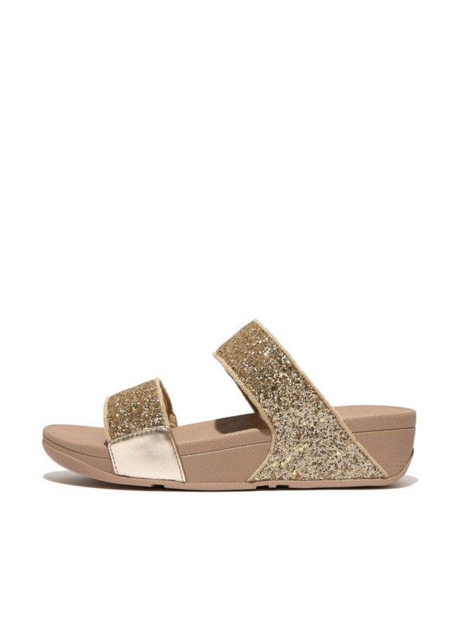 049-786 FITFLOP Ladies Sandals ET3-A94 Lulu Glitter Slides - Latte Beige