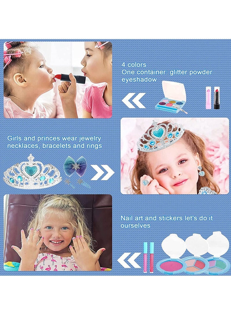 32PCS Kids Makeup Kit ,Washable Cosmetics Toys Gift for Little Girls