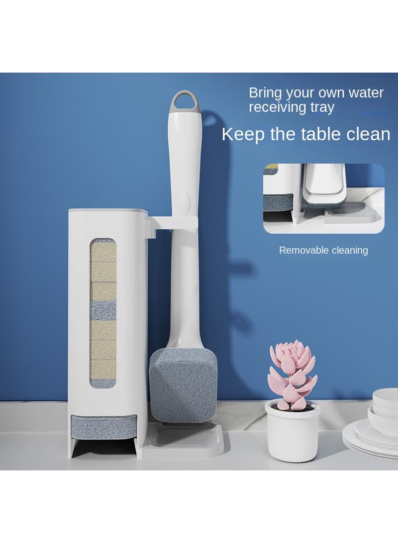 Multi Functional Disposable Pot Brush Automatic Addition Of Dishwashing Liquid Scouring Cloth Dishwashing Brush Kitchen Cleaning Brush With 10 Pcs Cleaning Cloth Brush Heads