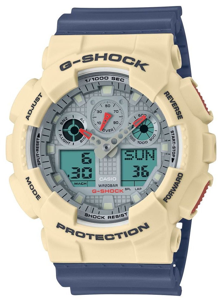 G-Shock Analog Digital Retro Fashion Vintage Colors Men's Resin Band Wrist Watch GA-100PC-7A2