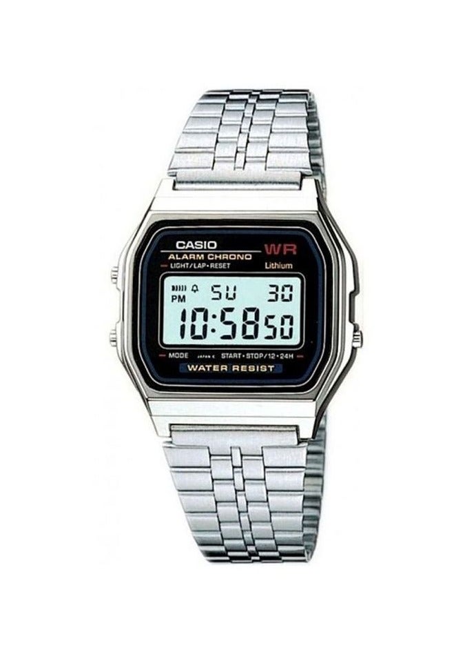 CASIO Men's Stainless Steel Unisex Digital  Adult Quartz Watch A 159W-N1DF Silver