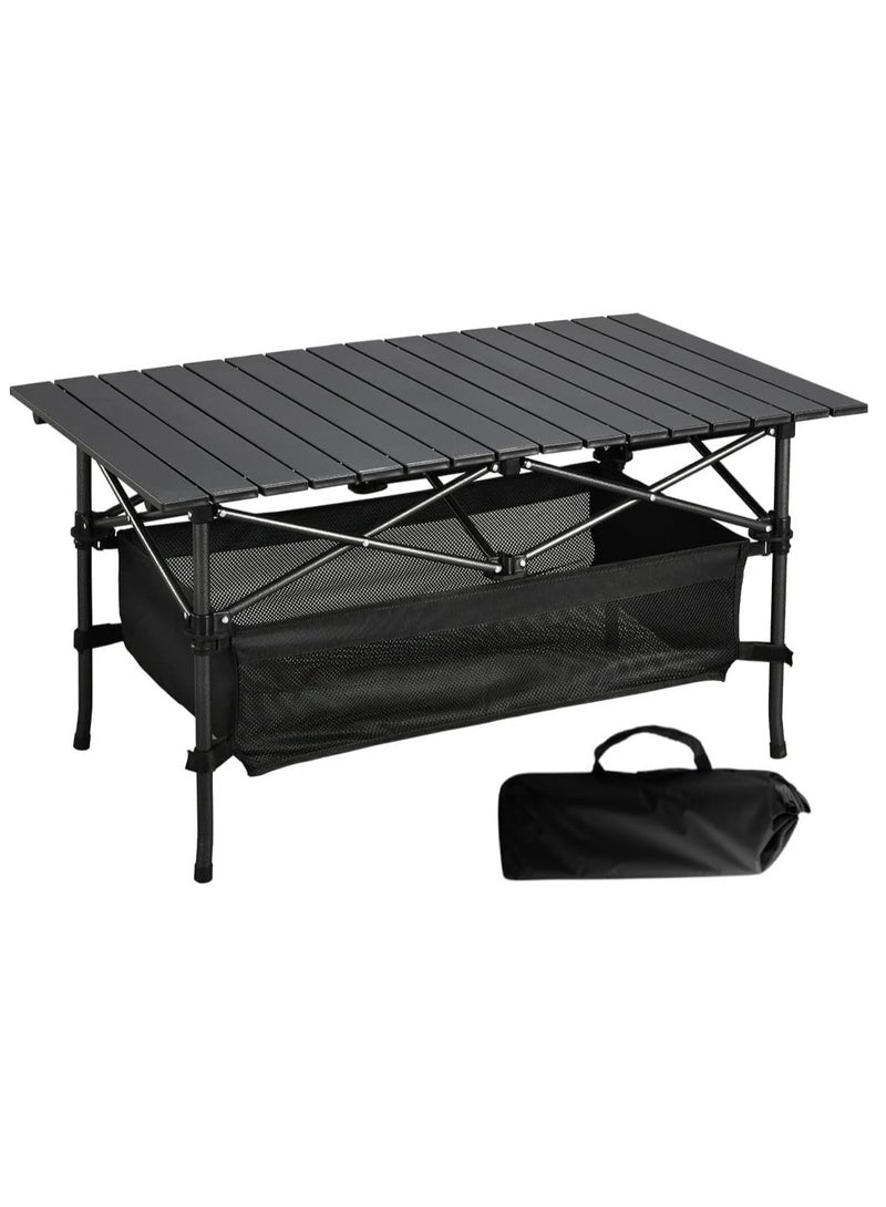 Folding Camping Table Lightweight Aluminum Folding Table Roll Up Table with Carrying Bag for Indoor, Outdoor, Camping, Backyard, BBQ, Party, Patio, Beach, Picnic