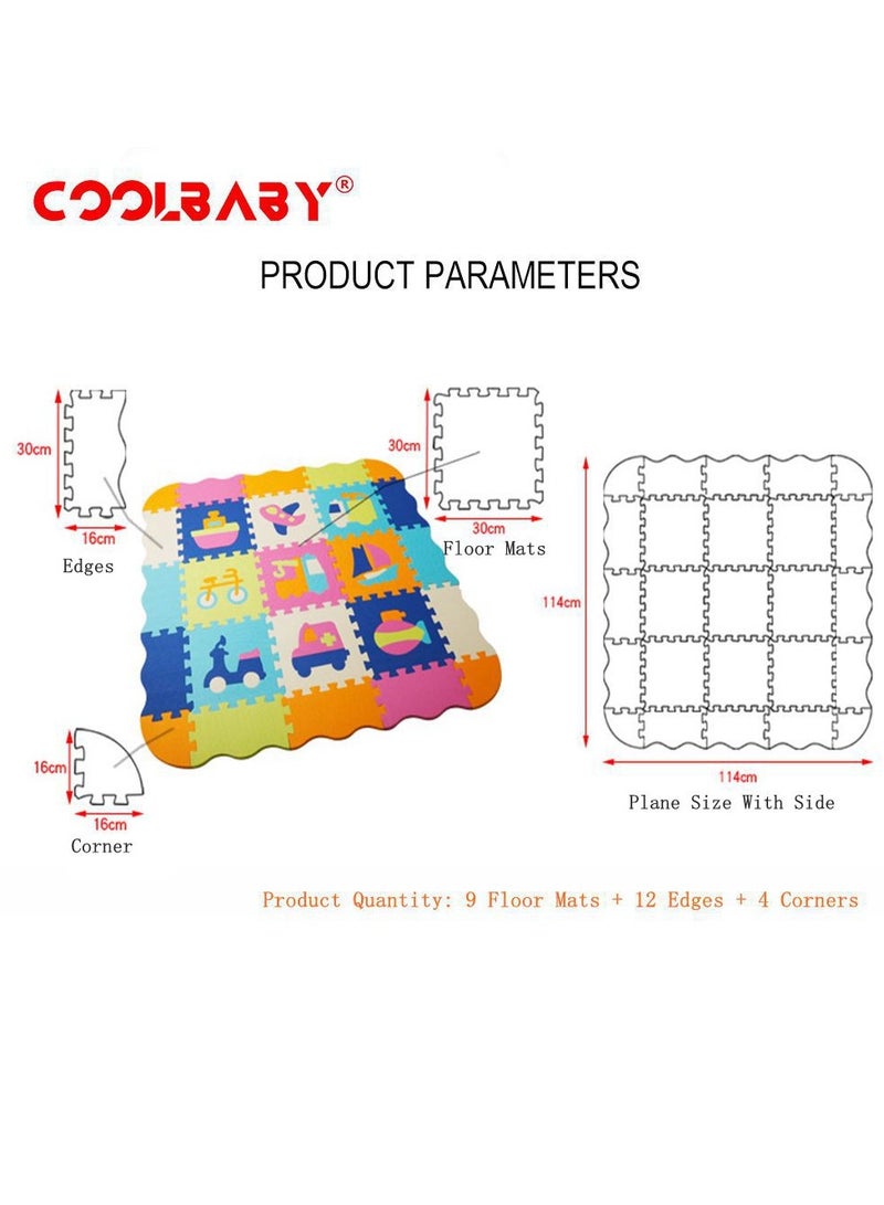 COOLBABY Fun Little Toys Baby Play Mat With Playpen Baby Play Mat EVA Foam Puzzle Mat Set Of 25 Waterproof Baby Crawl Mats For Home Playroom Perfect Toddler Playroom Crawl Play Mat