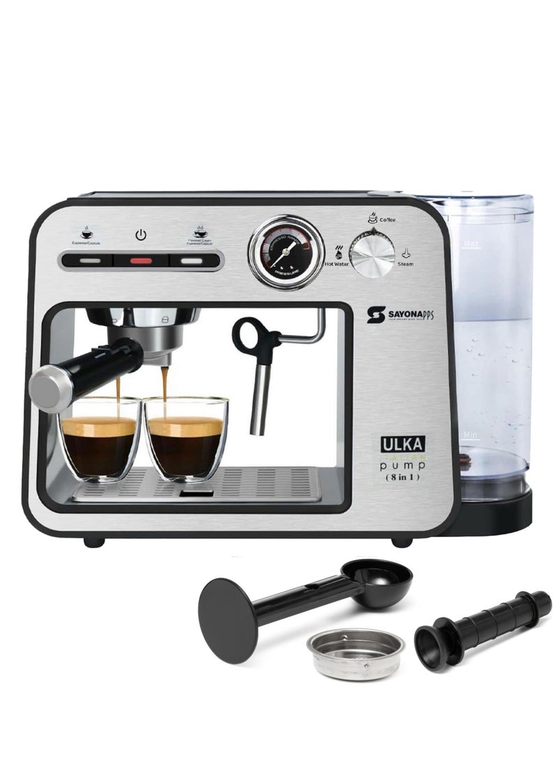 Espresso Machine for Home 20 Bar with Milk Frothier Steam Wand Espresso Maker with Double-Cup Splitter 1450w Fast Heating