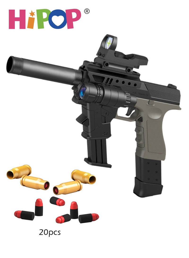 Glock Children's Toy Gun,Shell Ejecting Soft Bullet Gun Toy,With Rich Tactical Accessories,Pistol Toy for Kids