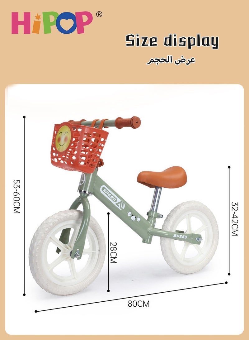 Balance Bike for Children with No Pedal Training,Lightweight design With Storage Box,Adjustable Seat and Handlebar,Walking Bicycle for Boy Girl