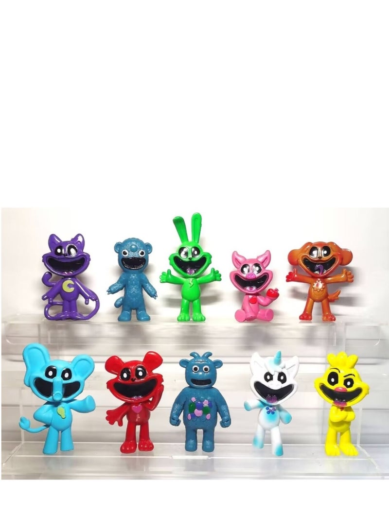 10-Piece Smiling Critters Figures,The Smiling Critters Action Figure Toys For Fans,Catnap Cartoon Monster Game Smiling Critters Series Figures Model Birthday Cake Toppers