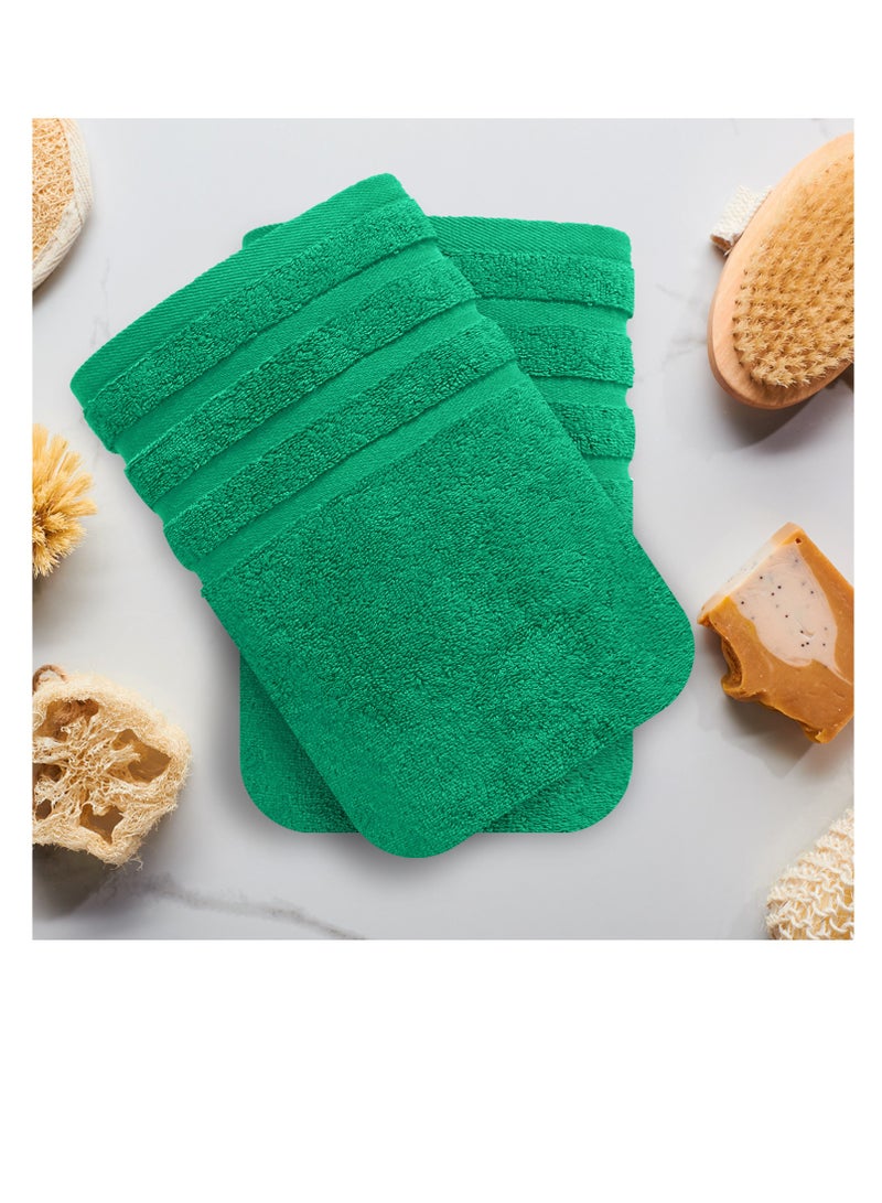Premium Green Bath Towels 100% Cotton 70cm x 140cm Pack of 2, Ultra Soft and Highly Absorbent Hotel and Spa Quality Bath Towels for Bathroom by Infinitee Xclusives