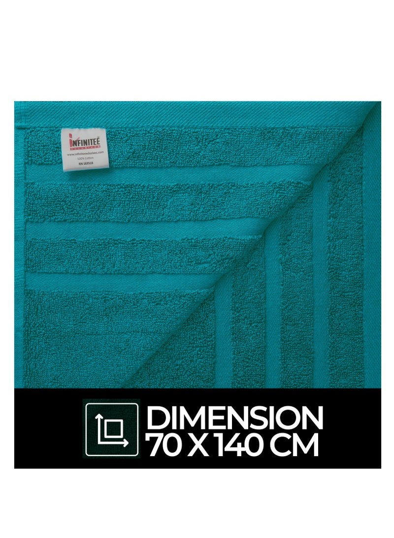 Premium Teal Bath Towels 100% Cotton 70cm x 140cm Pack of 2, Ultra Soft and Highly Absorbent Hotel and Spa Quality Bath Towels for Bathroom by Infinitee Xclusives