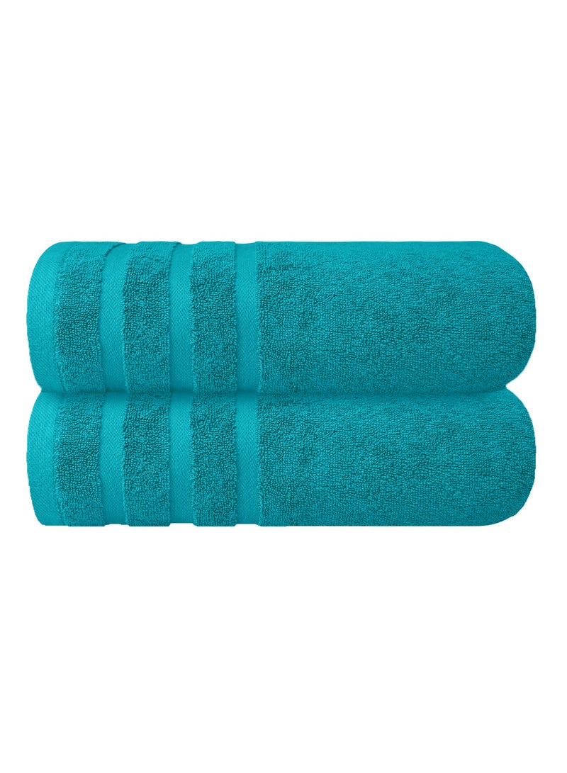 Premium Teal Bath Towels 100% Cotton 70cm x 140cm Pack of 2, Ultra Soft and Highly Absorbent Hotel and Spa Quality Bath Towels for Bathroom by Infinitee Xclusives