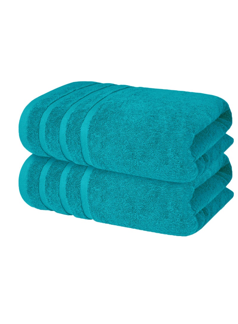 Premium Teal Bath Towels 100% Cotton 70cm x 140cm Pack of 2, Ultra Soft and Highly Absorbent Hotel and Spa Quality Bath Towels for Bathroom by Infinitee Xclusives
