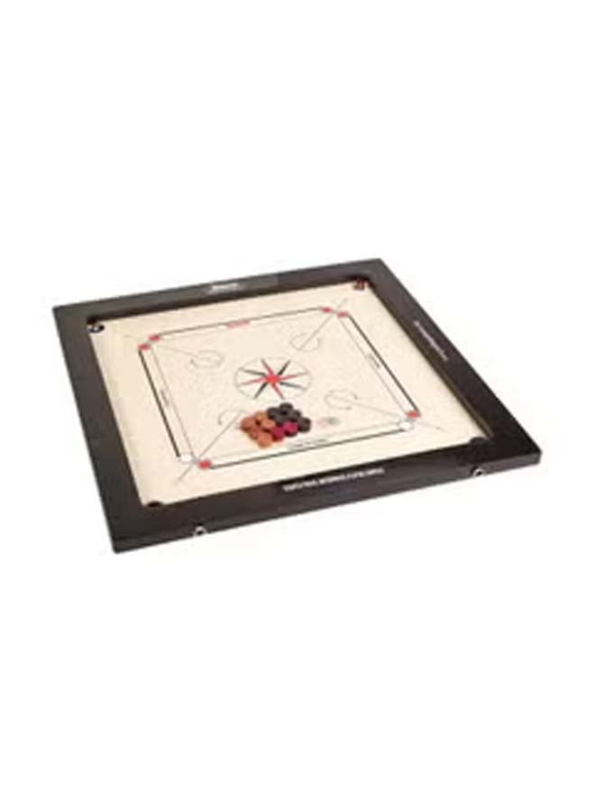 Vintage Carrom Board With Coins And Striker