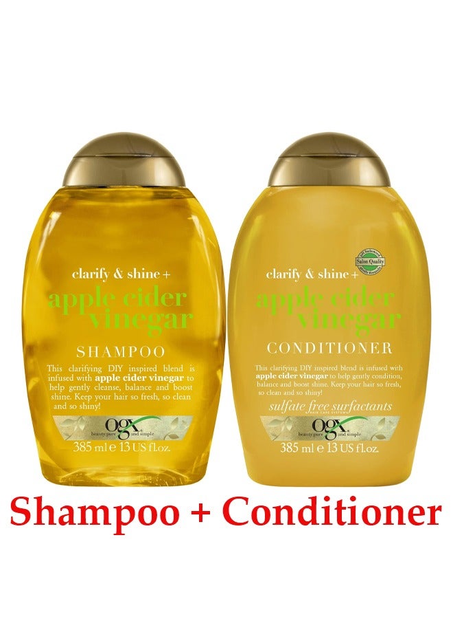 Ogx Apple Cider Vinegar Shampoo and Conditioner Set 2x385ml