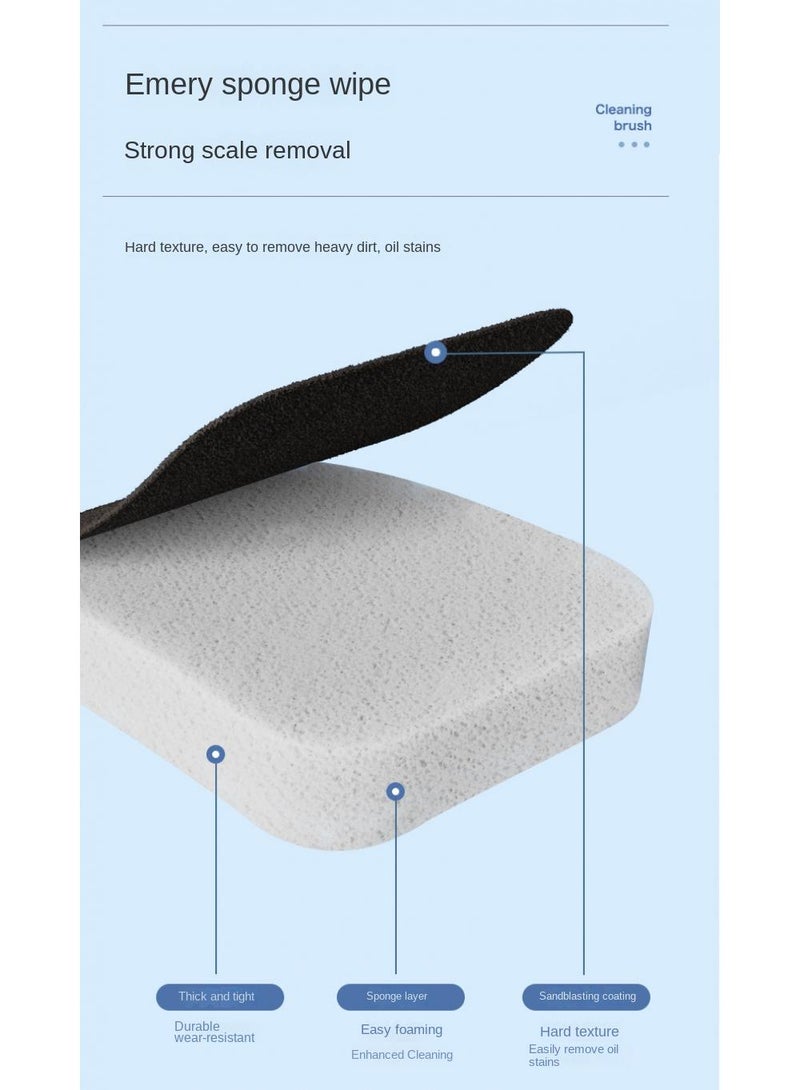 Multi Functional Disposable Pot Brush Automatic Addition Of Dishwashing Liquid Scouring Cloth Dishwashing Brush Kitchen Cleaning Brush With 5 Pcs Diamond Yarn Brush Heads