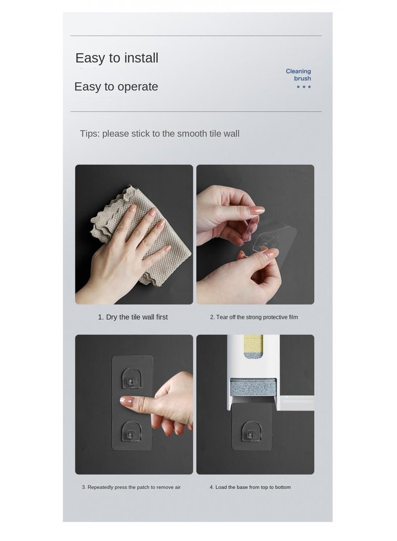 Multi Functional Disposable Pot Brush Automatic Addition Of Dishwashing Liquid Dishwashing Brush Kitchen Cleaning Brush With 5 Pcs Diamond Yarn Brush Heads And 5 Pcs Cleaning Cloth Brush Heads