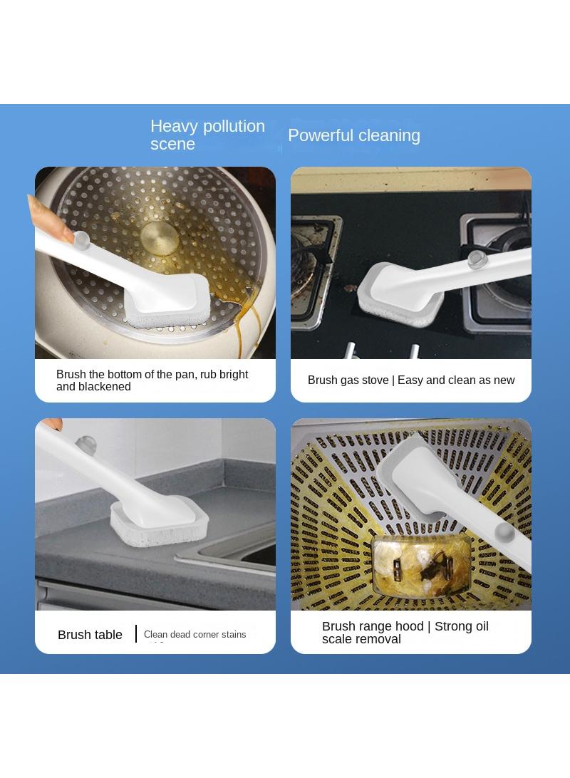 Multi Functional Disposable Pot Brush Automatic Addition Of Dishwashing Liquid Dishwashing Brush Kitchen Cleaning Brush With 5 Pcs Diamond Yarn Brush Heads And 5 Pcs Cleaning Cloth Brush Heads