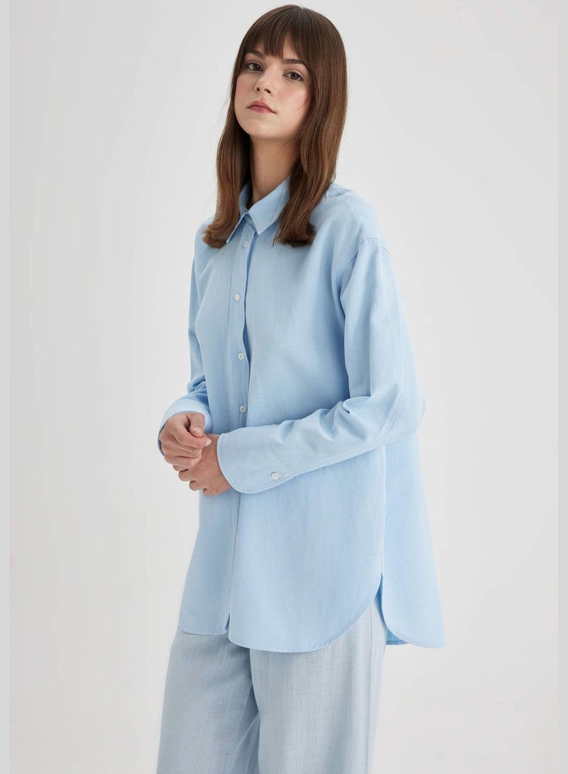 Relax Fit linen Long Sleeve Tunic