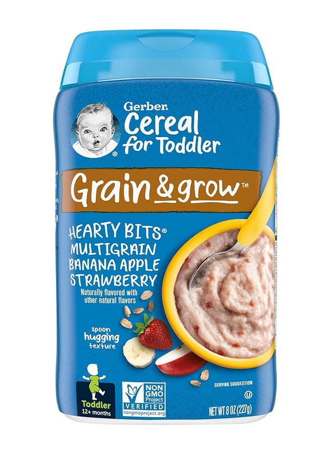 Cereal For Toddler Grain And Grow, Hearty Bits Multigrain Cereal Banana Strawberry Apple 227 GM