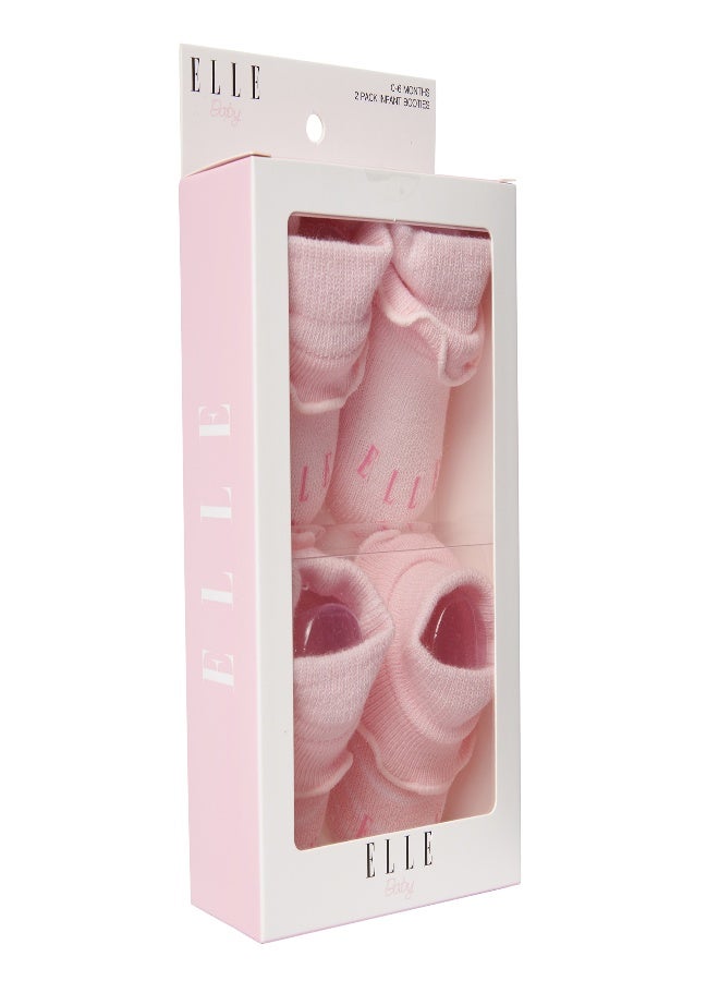 Elle Baby Stripe Bootie Box Set Pink