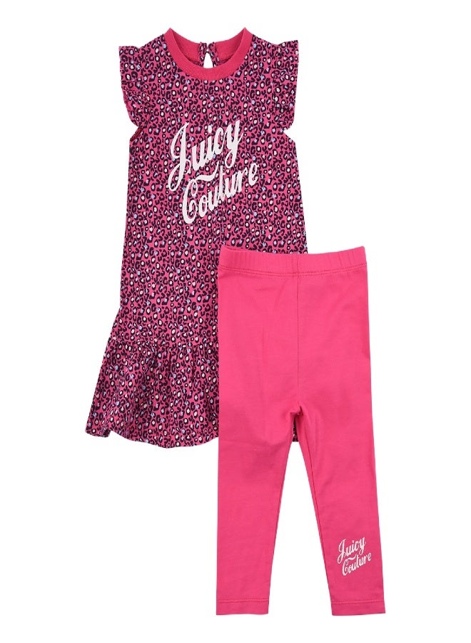 Juicy Couture Two Piece Short Sleeve Dress and Legging Set