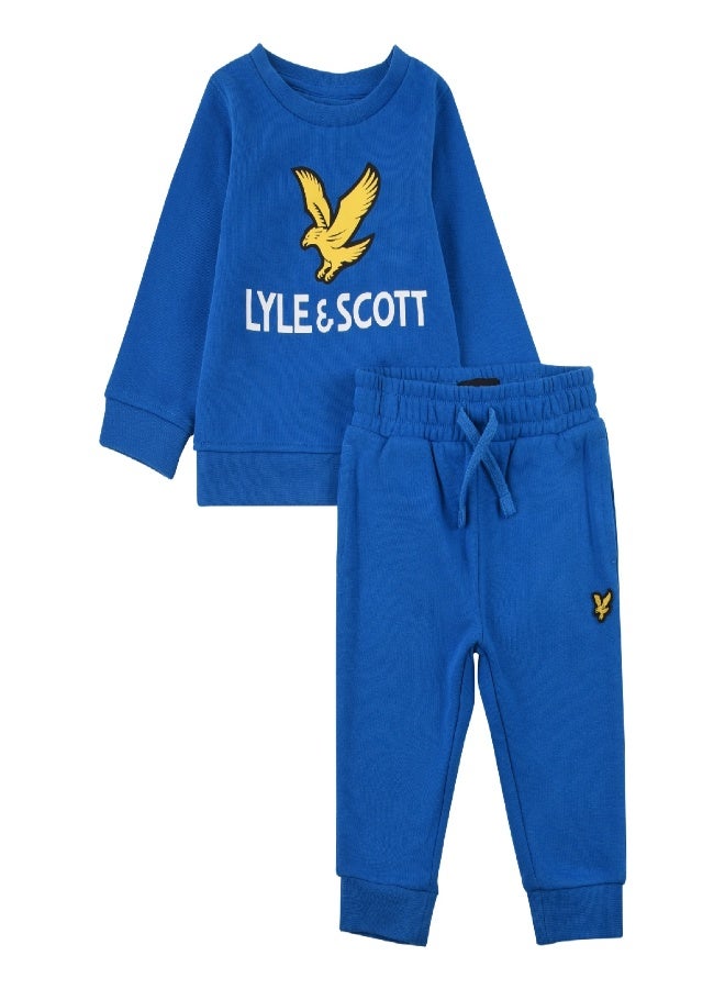Lyle and Scott Toddler Eagle Sweater and Jogger Set Blue