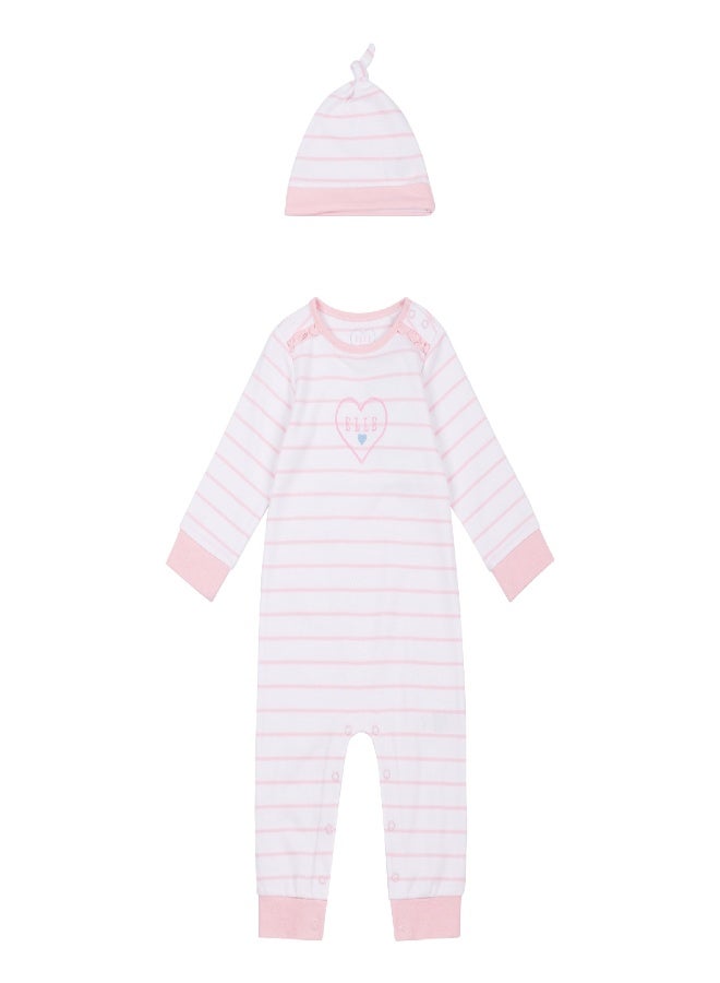 Elle Baby Romper and Matching Hat Set
