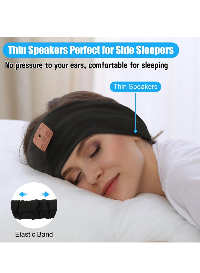 2PCS Sleep Headphones Bluetooth Headband, Headband with Ultra-Thin Speakers Perfect for Side Sleepers, Running, Insomniac, Nap, Travel, Meditation (Black & Grey)