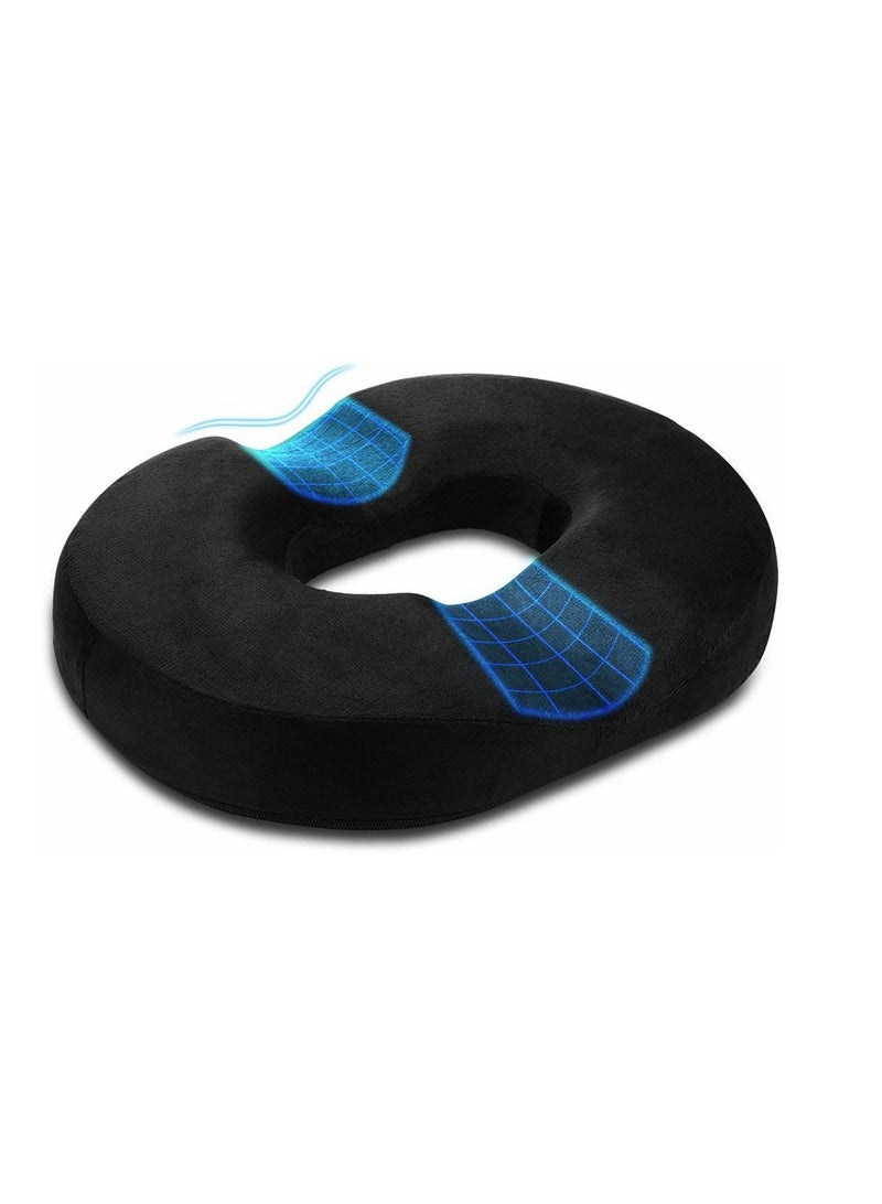 Donut Pillow Hemorrhoids Coccyx Cushion Orthopedic Design 100% Memory Foam Coccyx Sciatica Pressure Ulcer Postoperative Pain Relief  Home Office Car Orthopedic Firm Seat Cushion