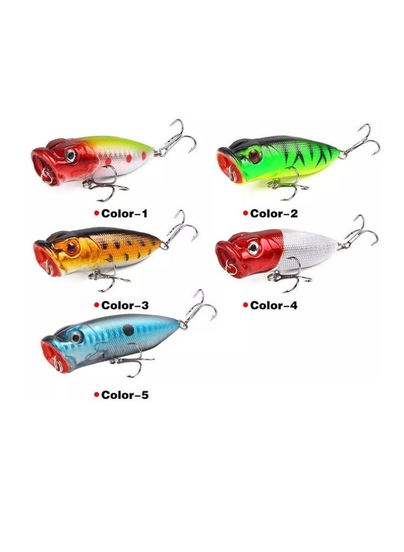 Fishing Lures, 5Pcs Crank Bait Set Minnow Lures, Life-Like Swimbait Fishing Bait Crankbait, Bass Lures for Freshwater and Saltwater Trout Bass Salmon Fishing