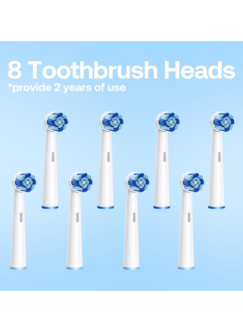 R2 Rotating Electric Toothbrush for Adults with 8 Brush Heads, Travel Case, 5 Modes Rechargeable Power Toothbrush with Pressure Sensor