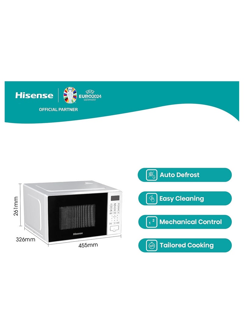 Digital Solo Microwave Oven  Automatic Defrost, 9 Auto Cook Menus, Clock & Timer, Easy Clean 20 L 700 W H20MOWS4 White