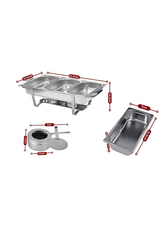 12 litre TRIPLE Compartment Chafing Dish