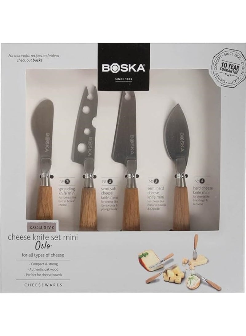Stainless Steel Oslo Mini Cheese Knives Set