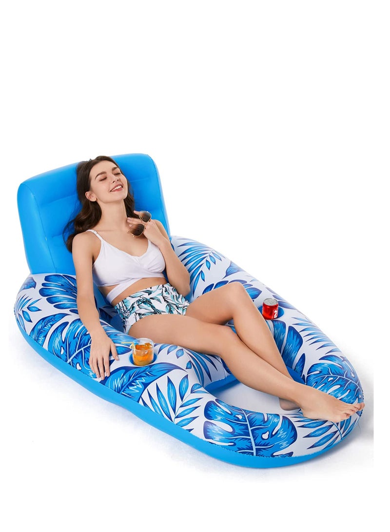 SYOSI Inflatable Pool Float Adult Pool Floaties Lounger Floats Rafts Floating Chair Floats Water Floaty for Swimming Pool Lake Lounge Float with Cup Holders Beach Pool Party Toys for Adults Kids
