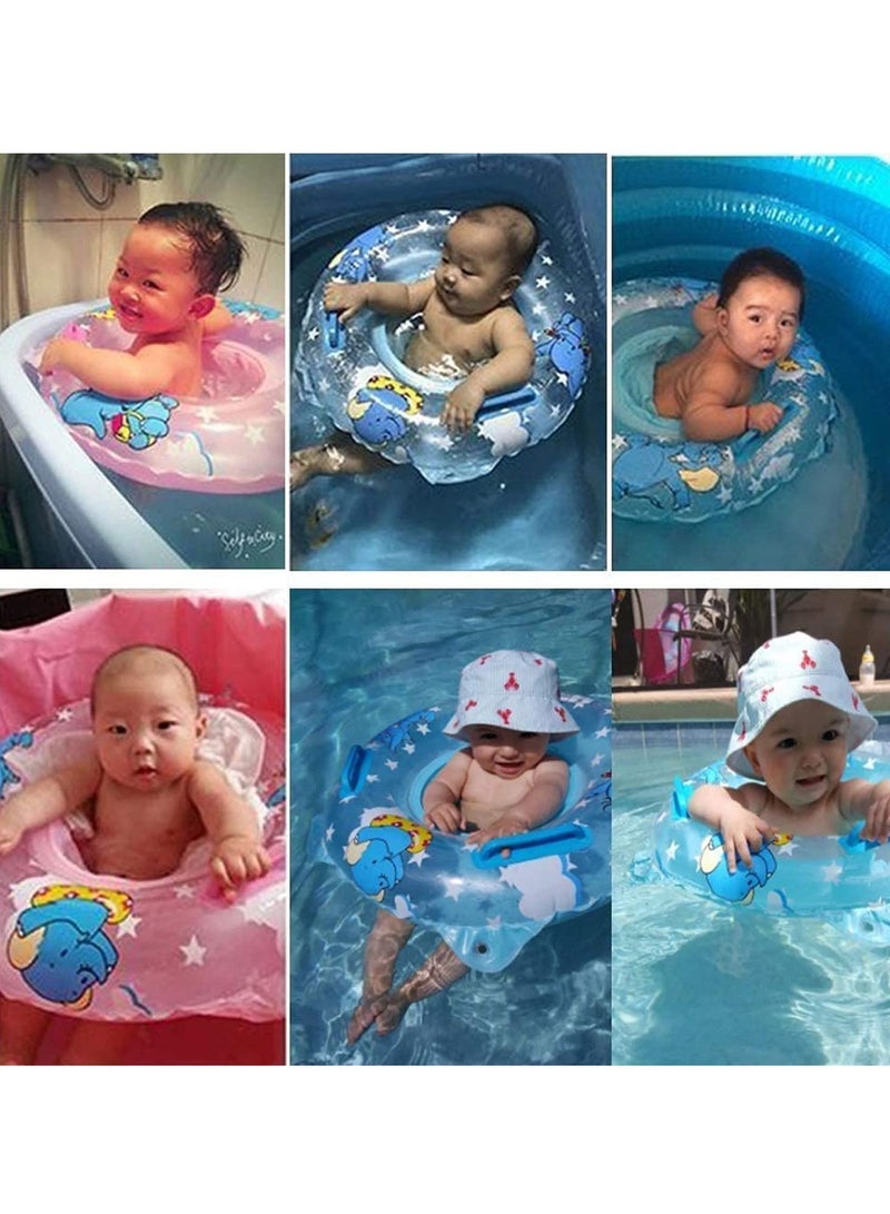 Swimming Ring Baby Inflatable Seat Baby Swimming Pool with Float Pool Float Inflatable Summer Baby Boys Girls Pool Toys Cartoon for Kids Toddles Aged 936 Months Pink